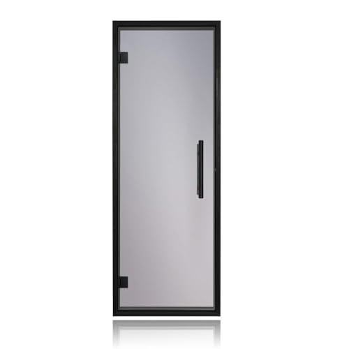 PROSAUNAS Clear & Tinted Glass Sauna Door, Prehung Tinted Glass Sauna Door (Left Hanging, Tinted - Black Alder Frame 24x73)