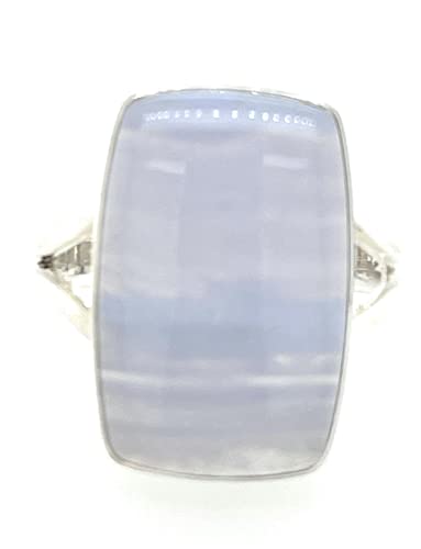 Natural Blue Lace Agate 925 Solid...