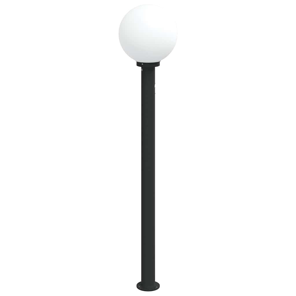 Lampada a colonna con sensore, 120 cm, nera, in acciaio inox, IP44, per esterni, con sensore di movimento PIR, angolo di rilevamento di 120° e diffusore per giardino, terrazza, illuminazione