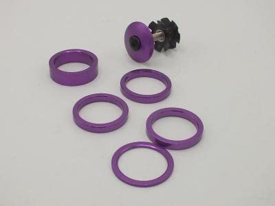 Motobecane Anodized 1 1/8 Headset Spacer Kit Top Cap and Star Nut Bolt