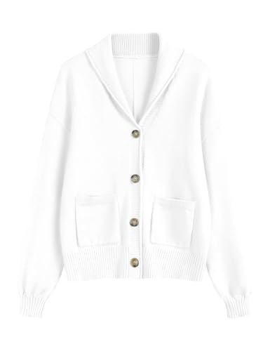 LUYAA Women's Cardigan Sweaters 2024 Oversized Open Front Button V Neck Lightweight Cardigans Outerwear