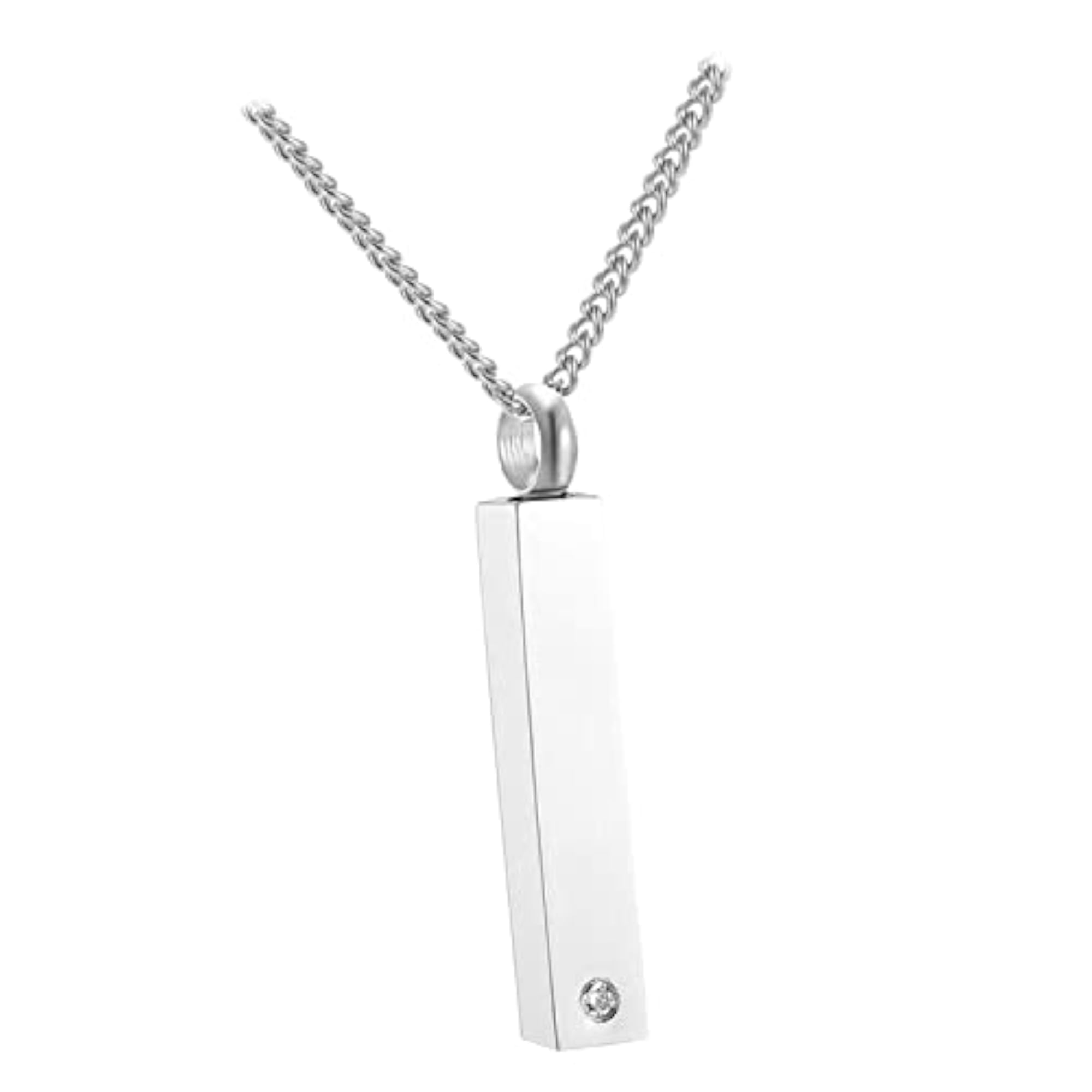 Cremation Urn Necklace with Inlaid Rhinestone Container