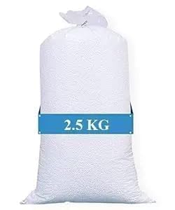 Filler-PS-Beans l Beans Bean Bag 5kg Bean Bag 4 XL 2.5kg Beans-Premium 2.5 Kg Beans for Bean Bag Filling Bean Bag Filler 2.5.0 kg High Density White Balls- Sun White (2.5 kg Beans),White