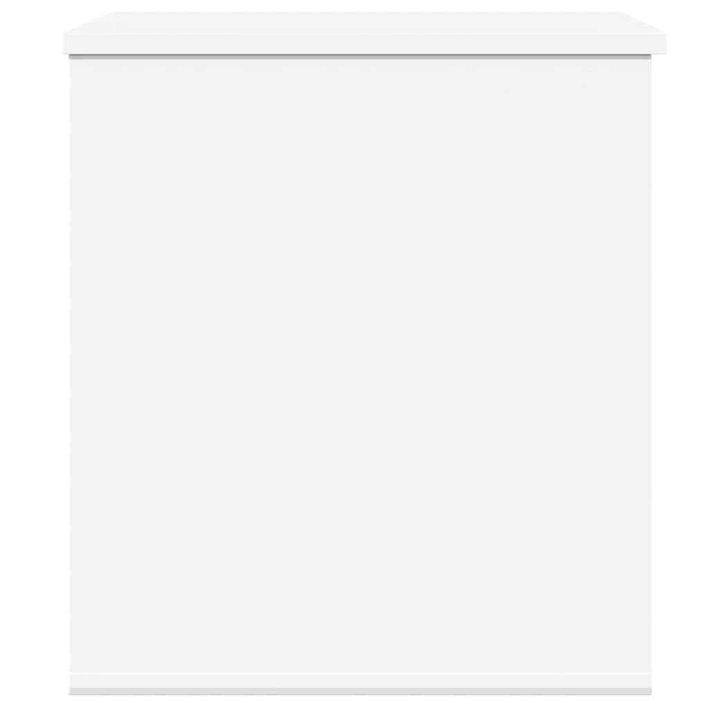 Baúl almacenaje blanco 60 cm, madera ingeniería resistente humedad. Amplio espacio ropa, mantas, juguetes. Tapa con elevación gas, uso como mesa centro. Fácil montaje, carga 125 kg. Versátil salón, do