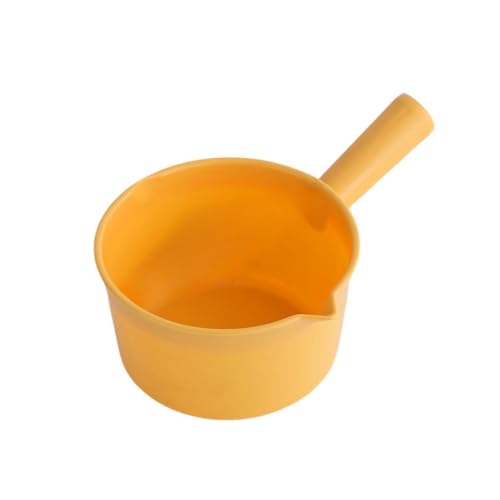 手桶 手に持つ 防カビ 抗菌手おけ キッチン用手桶 子供は髪を洗います手桶 多機能 湯おけ 洗面器 手おけ フック 乾きやすい 抗菌加工 桶 風呂 防カビ シャンプースプーン 家庭用長柄スクープキッチン (イエロー,L)