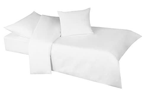 Sibiles   Juego Funda Nórdica Blanca para Cuna 100% Algodón Natural y Cierre Botones Clic