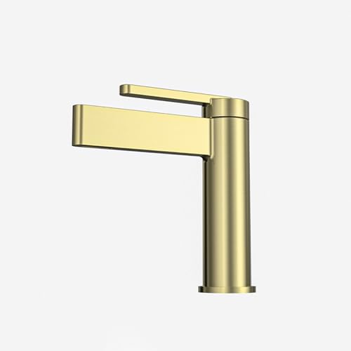 Grifo monomando de cascada beige LWX con acabados de alta resistencia