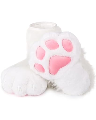ZFKJERS Juego de garras de plástico para cosplay, para pies de fursuit, zapatillas de patas, pantuflas peludas, para adultos, accesorios para disfraz (blanco) | Ya disponible en tu tienda friki favorita! En mundofriki.es!