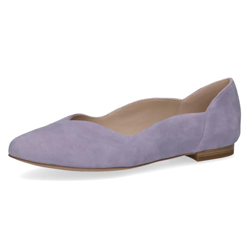 CAPRICE Damen Ballerinas aus Leder Elegant, Lila (Lavender Suede), 37 EU – Ansicht 1