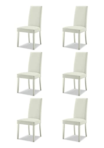 💪[SEDIE IMBOTTITE-STABILI- ROBUSTE- RESISTENTI]😍: Struttura in Legno di faggio, completamente Rivestita da ecopelle, eccetto per le gambe, di ottima qualità, adatte per un utilizzo frequente, offrendo sicurezza e stabilità di seduta;