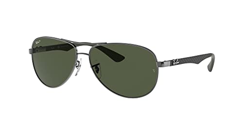 Ray-Ban RB8313 Sunglasses Bundle: RB 8313 CARBON FIBRE 004/N5 Gunmetal Dark Green and Eyewear Cleaning Kit