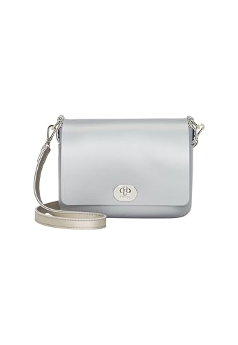 Chiusura: a girello O bag - borsa a tracolla O pocket in Compound termoplastico, Argento (13.5 X 20 X 6 cm)