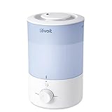 【節電対策】Levoit (レボイト) 加湿器 アロマ 卓上 大容量 3L 17畳まで対応 小型 超音波式 28dB 省エネ 静音 上から給水 ナイトライト 220ml/h 25時間連続稼働 消灯可能 おしゃれ 空焚き防止 寝室 Dual150 ブルー