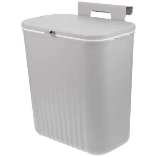 Caneca de basura colgante con tapa 9l gris
