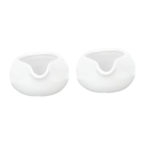 Unomor 2pcs Milk Gu Sauce Bucket Gravy Jug Creamer Mini Syrup Coffee Server Commercial Coffee Pot Mini Saucier Espresso Cups Kitchen Gadget Dipping Sauce Cup Milk Jugs Bowl Ceramics White