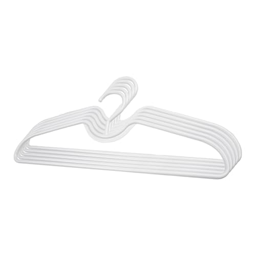 Short Neck Plastic Clothes Hangers Anti-Slip Space Closet Hangers Saving Lightweight Versatile Thin-Hsangers, Travel-Hangers for Shirts Blouses Dresses College Dorms, Homes White(5Pack)