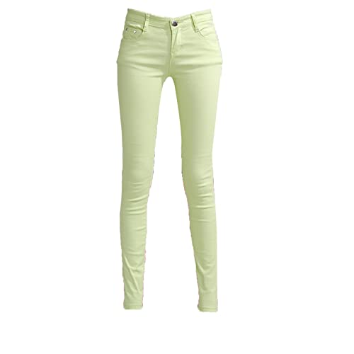 Mid Rise Skinny Jeans for Women Classic Stretch Slim Fit Denim Pants Casual Colored Slimming Tapered Jean (Light Green,28)