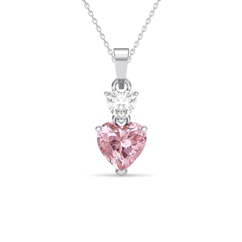 Clara 925 Silver Two Hearts Pendant Earrings Chain Necklace for W...