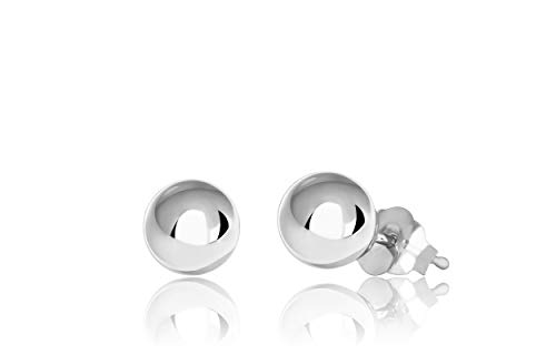 14K White Gold Ball Stud Earrings (5mm - White Gold)