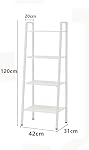 Small Bookshelf 4-Tier Small Shelf 17 inch Narrow Shelf Tablet Shelving Unit Bathroom Corner Shelf Display Cabinet with Black Metal Frame for Bedroom Living Room - White