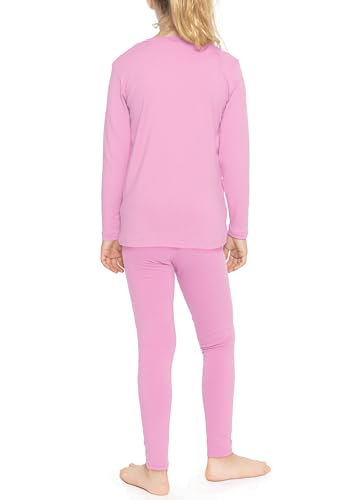 Image of STRETCH IS COMFORT Girls 2 Piece Hoodie Short Sleeve Long Sleeve Crew Neck Top and Leggings Set Kids Thermals Underwear Set