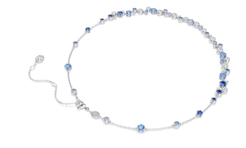 Swarovski Constella necklace Mixed cuts, Blue, Rhodium plated3