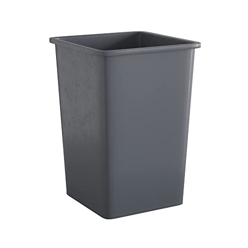 Image of 35 Gallon Grey Square Commercial Trash Can