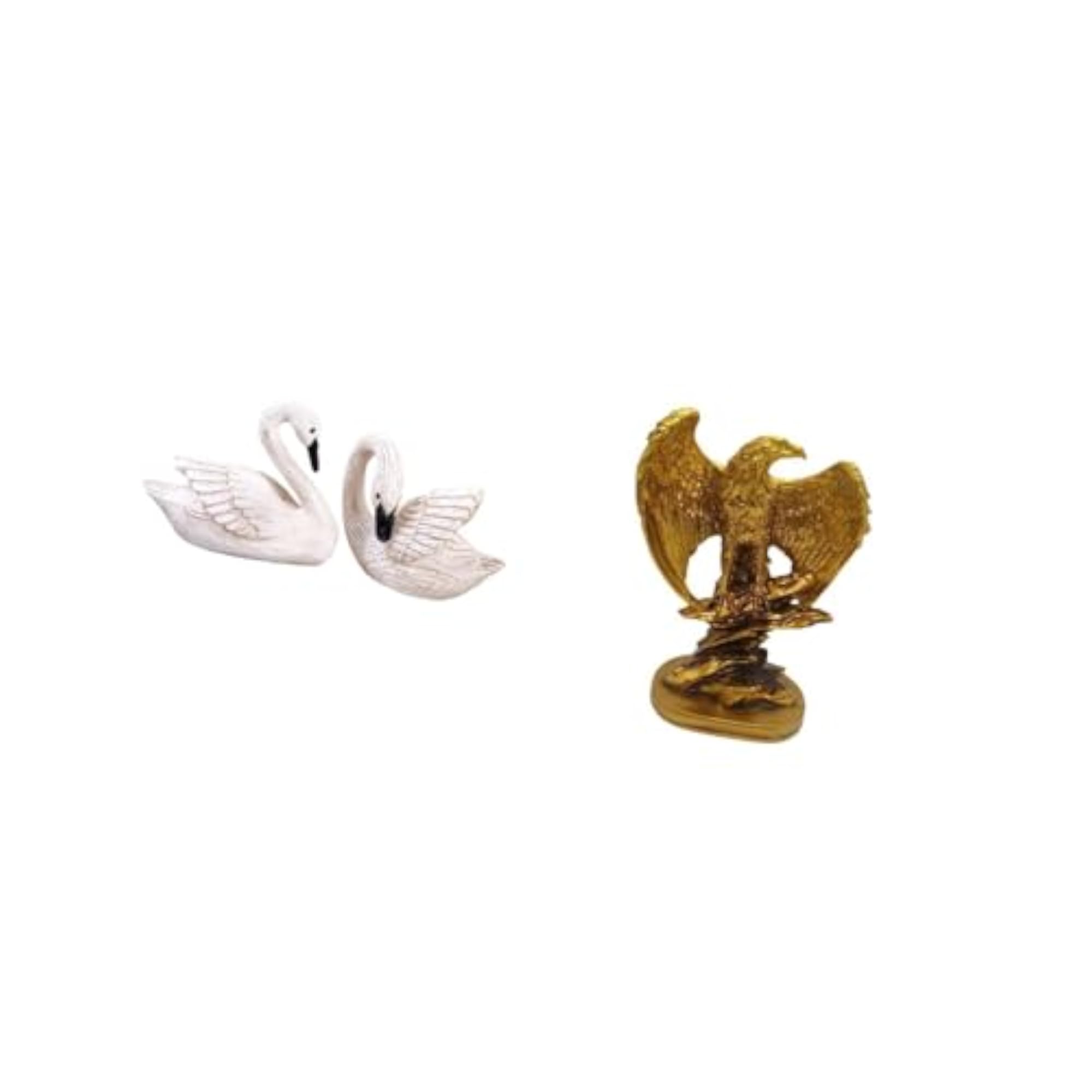 Resin Swan Sculptures Figurines Decorative Artwork Gift