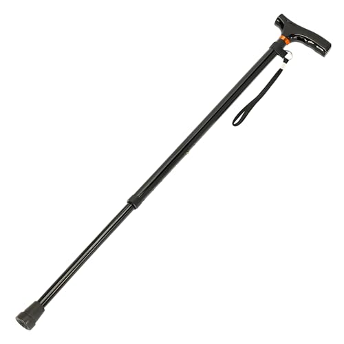 Homecraft Coloured Walking Sticks, Height-Adjustable Walking Stick for Stability and Support, Black