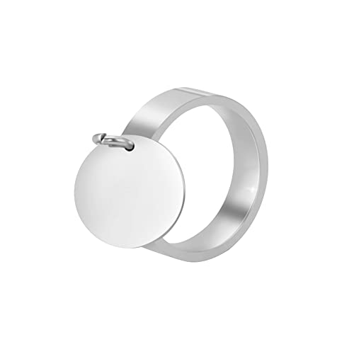 Dreamtimes Bagues à breloques Doigt Bagues mignonnes avec breloques rondes pour femme Arbre de vie Bagues pendantes pour doigts Bague à breloque lune avec breloque Cover