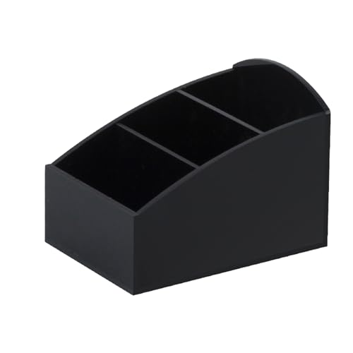 GIONAR Tea Bag Organiser With 3 Divided Sections Coffee Station Organizer Sugar Bag Organizer for Counter Made of Acrylic for Coffee Salt Sugar Tea Bag Storage (Black)