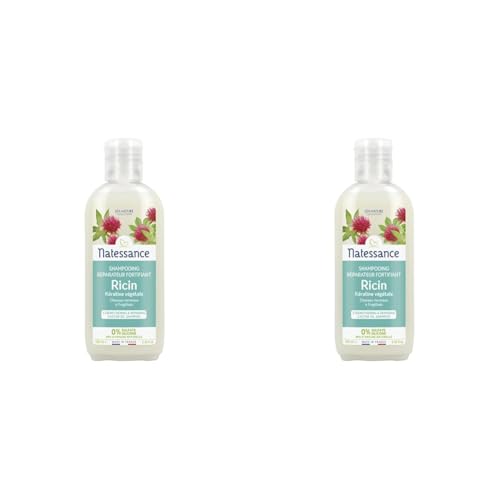 Natessance - Shampooing réparateur fortifiant - Ricin & Kératine végétale - 100 ml (Lot de 2)