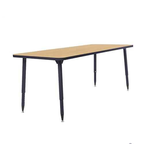 Image of Adapte Commercial Classroom Activity Table - 30 inch x 72 inch Rectangle, ADA Compliant Tapered Legs with Glides & Casters, Adjustable Height 22-34 inch Wheelchair Accessible, School & Office Furniture