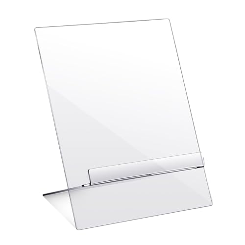 Opilroyn Soporte para libros de recetas y cocina | Soporte de escritorio ajustable en altura | Soporte de escritorio de acrílico transparente, para el mostrador de la cocina, el comedor al cocinar