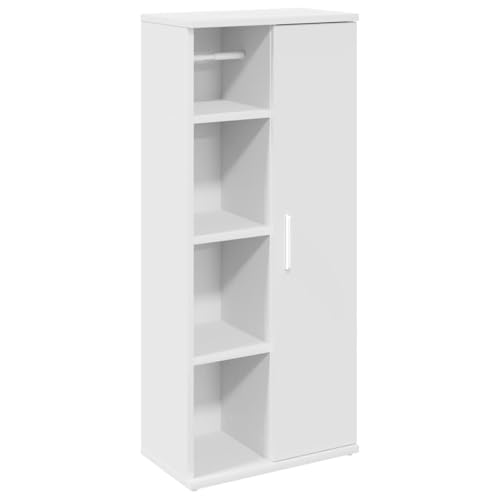 Armario de baño blanco con portarrollos ideal para optimizar espacios pequeños y aseos 4