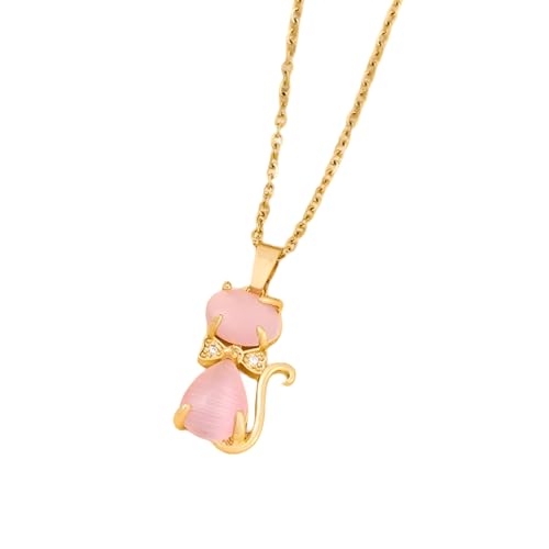 Pendentif chat fille rose en argent, le cadeau idéal pour fille