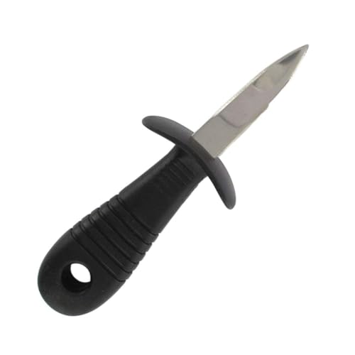 Fackelmann 43780 Austernmesser, Austernmesser, Kunststoff, Edelstahl, Schwarz, Rot, 15,5 x 5,3 x 3,9 cm
