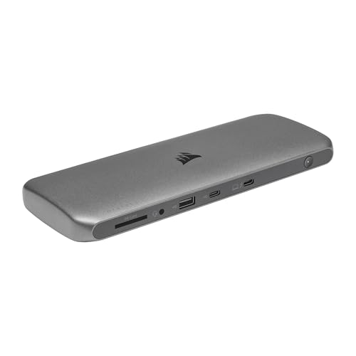 Corsair TBT200 Thunderbolt™ 4 Dock - Up to 96W Power Delivery - 4X Thunderbolt 4 Ports - Thunderbolt Dock Utility - 4X USB Type-A Ports - USB Type-C Port - SD 4.0 Card Reader - 2.5Gb Ethernet Port