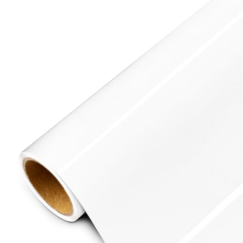 Image of Car Wrap Vinyl, 2ft x 5ft Gloss White Vinyl Wrap for Cars - Bubble Free Vehicle Sheet Roll for Body Protection, Scratch Resistance (Gloss White)