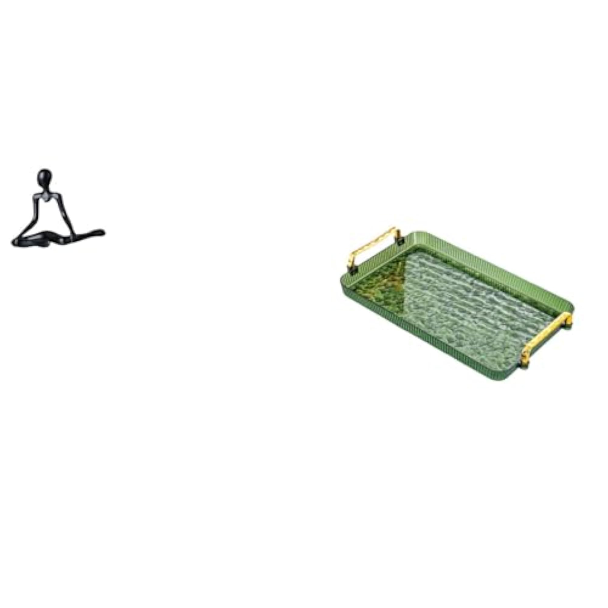 Creative Abstract Thinker Statue Figurine and Dessert Plate Tray