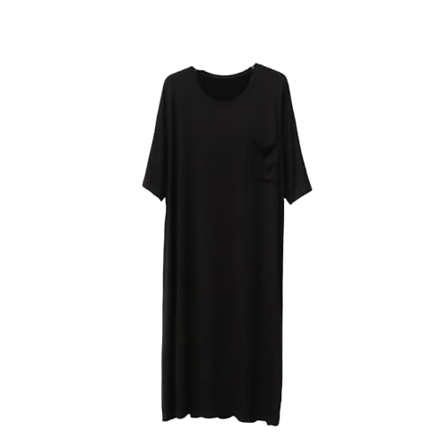 Sleepwear Men's Short Sleeve Nightshirt with Pockets Soft Comfy Pajamas Comfy Big & Tall V Neck Sleep Shirt L-XXXL