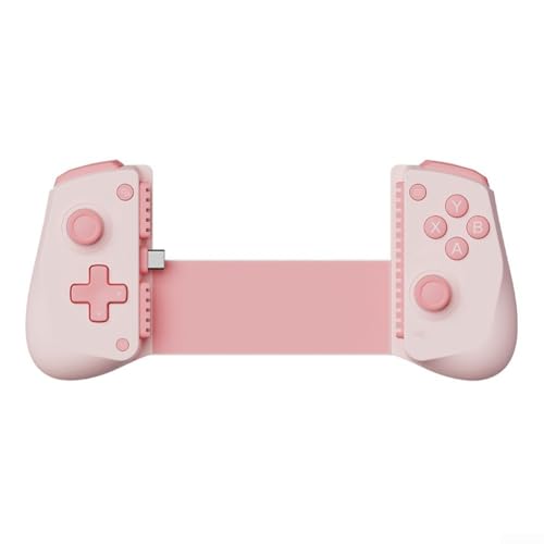 Manette de jeu mobile extensible réglable compatible avec et appareils, manette de téléphone portable télescopique légère (rose)