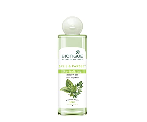 Image of Biotique Fruit Brightning Face Wash, 200ml & Biotique Basil & Parsley Revitalizing Body Wash, 200ml
