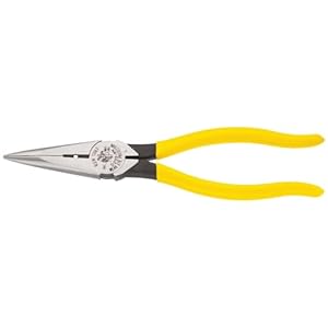 Klein Tools D203-8 Needle Nose Pliers, Long Nose Side Cutters, Alligator Pliers with Extended Handles, 8-Inch