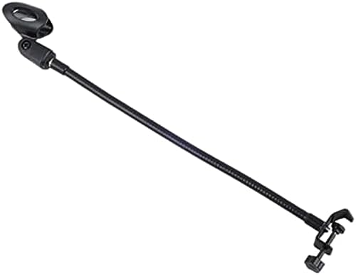 Soporte de micrófono flexible de cuello de cisne de 360 grados con clip, soporte ajustable para micrófono de escritorio, color negro