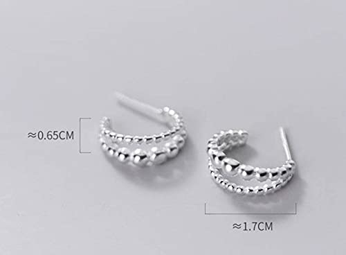 Boucles d'oreilles perles légères LAMGUL s925 pendantes forme C dame - 6