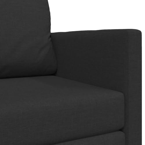 vidaXL Schlafsofa 110cm Schwarz Stoff, Modernes Wohnzimmer, kompaktes rechteckiges Sofa, stylische umwandelbare Samt-Couch, langlebige Soft-Touch-Sitzgelegenheit, funktionale Möbel