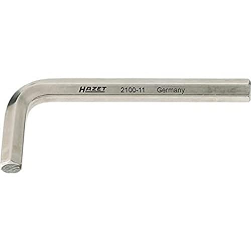 HAZET Llave hexagonal en L 2100-14, Ancho de llave: 14 mm, Superficie: niquelada, Salida: perfil hexagonal interior, especialmente adecuada para uniones atornilladas de difícil acceso
