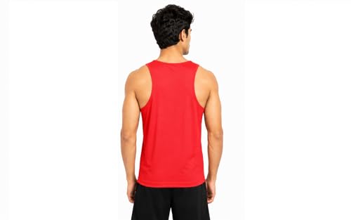 Image of Men's Gym Vest with Run Print, Sleeveless Athletic Tank Top for Running and Workout