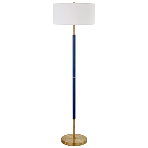 Image of Henn&Hart 61 inch Modern 2-Light Floor Lamp, Royal Blue